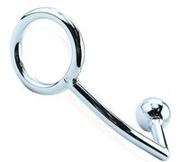 FOPS Gancio Anale Uomo con Palline e Anello Fallico Ø6,4 cm 17 cm Ø2,6 cm Acciaio Chirurgico - Butt Plug Testicoli Sex Toys per Coppie BDSM Stimolazione Intensa e Allungamento A23