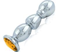 FOPS Plug Anale in Acciaio Inox con Base Gioiello Diamante 14x3,5 cm Divaricatore Anale per Uomo Donna Sex Toy BDSM per Piacere Intenso A67