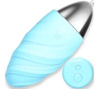 FOPS Uovo Vibrante Telecomandato per Donna - 10 Modi Potente e Silenzioso Impermeabile Mini Vibratore Blu M77