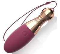 Fops Vibratore a Uovo 11,8 cm Ø3,5 cm - Mini Vibro Egg per Donna 10 Modalità Impermeabile Silenzioso Bullet Vibrator Piccolo e Portatile Discreto per Viaggi - Viola M94