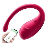 Fops Vibratore con Controllo App e Telecomando - Vibratore di Coppia per Esterni 9 Modalità di Vibrazione Silenzioso Uovo Vibrante per Donne e Coppie IPX7 Impermeabile Silicone Rosa M100