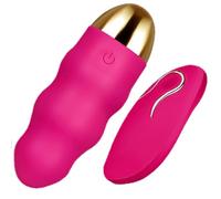 FOPS Vibratore Silenzioso per Donna 12 Modalità Vibrazione Uovo 8.5cm ⌀3.3cm Vibrante Clitoride con Telecomando Impermeabile Compatto Portatile Mini Vibratore da Viaggio M17-7