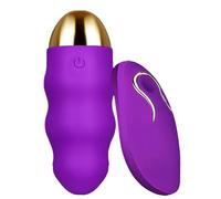 FOPS Vibratore Uovo Telecomandato per Donne 8,5x3 cm Viola in Silicone - Massaggiatore Intimo con 20 Vibrazioni Ricaricabile USB Impermeabile per Coppie e Viaggi M17-7