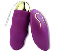 FOPS Vibratore Uovo Telecomandato per Donne 8,5x3 cm Viola in Silicone - Massaggiatore Intimo con 20 Vibrazioni Ricaricabile USB Impermeabile per Coppie e Viaggi M17-7