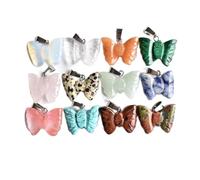 FOPURE Cristallo Naturale Grezzo all'Ingrosso 12 pz/Lotto Moda Assortiti Pietra Naturale Misti Pendenti di fascini for la Collana Che Fa Decorazione Domestica Gratuita Pietre Naturali e Minerali