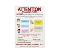 FOPURE Restaurant Health Poster Employee Illness Reporting Guidelines Canvas Wall-Art Print for Kitchen Back of House Office Staff Room(Framed,12x18inch(30x45cm))