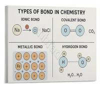 FOPURE Science Study Guide Poster Types of Chemical Bonds for Chemistry Students Teachers Classroom Decor(Unframed,16x24inch(40x60cm))