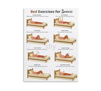 FOPURE Senior Fitness Bed Exercises Low Impact Mobility Routine Chart Canvas Wall-Art for Home Bedroom Care Room(Unframed,16x24inch(40x60cm))