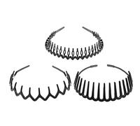 Fopytu 3 Pezzi in Plastica Peli di Plastica Pettine, Comfort Dentate a Denti Ondulata, Accessori per a Fascia Dura per Donne Uomini Ragazze