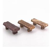 Fopytu 3 Pezzi Mini Panchine in Legno Ornamenti Giardino Fata per I Terreni per Paesaggi Accessori per Casa delle Bambole