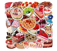 Fopytu 50 Pezzi Dolci Simpatici Dessert per Torta Richiamo per Le Decalcomanie in Vinile Impermeabili per Laptop Skateboard Bagagli Decorazione