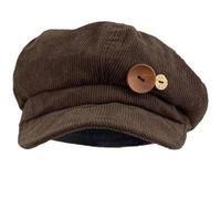 Fopytu Cappello Basco in Velluto a Coste Vintage, Berretto in Velluto a Coste, Berretto Ottagonale con Bottoni, Cappello Strillone, Berretto Pittore, Berretto Artista, Autunno Inverno