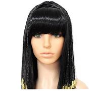 Fopytu Parrucca Nera di Cleopatra Ancient Egitto Cleopatra Parrucca per Le Donne Accessori per di Halloween Queen Cosplay