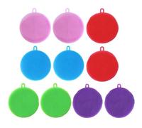 Fopytu Scrubber in Silicone, Spugne Piatto in Silicone 10 Pezzi, Pennello per Lavaggio a Piatti di Silicone per Pulizia delle Spugne Spugne Spazzola per Cucina per Verdure a