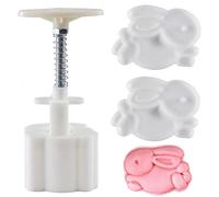 Fopytu Stampo 50 G di Mooncake a Canna con Francobollo di Coniglio 3D Pressa Pasticceria per Torta di per Accessori per Forno Fai - -Te