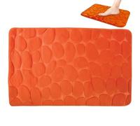 Fopytu Tappetino Bagno in Memory Foam con Ciottoli in Rilievo, Tappeto Bagno Antiscivolo E Assorbente, Tappetino per Piedi per Il Pavimento della Cucina del Bagno (40x60 Cm, Arancione)