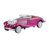 For 1/32 500K modello di auto in lega auto classica giocattolo con suoni e luci pressofuso in metallo auto retrò adatta for regalo da collezione(Pink)