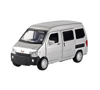 For 1:32 Wuling Rongguang MPV modello in lega pressofusa con suoni e luci - Ornamento modello auto giocattolo(Silver)