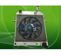 FOR 1962-1967 JAGUAR MARK 2 MK2 DAIMLER 2.5 V8 V8-250 ALUMINUM RADIATOR+FAN AT