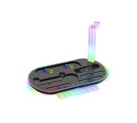 For 2 Multi-Function Dock NS2 Controller Charging Stand with RGB Lighting Cooling Charging Storage Black