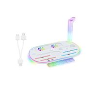 For 2 Multi-Function Dock NS2 Controller Charging Stand with RGB Lighting Cooling Charging Storage White