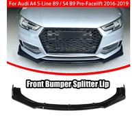 FOR 2015-2019 AUDI A4 B9 S-LINE S4 B9 FRONT BUMPER SPOILER LIP SPLITTER BLACK