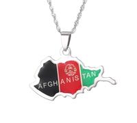 For Afghanistan Stainless Steel Map Pendant Necklaces Hollowout Jewelry Gold Color Items Women Man Party Gifts Earrings Sets Jewelry (Model 1)