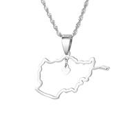 For Afghanistan Stainless Steel Map Pendant Necklaces Hollowout Jewelry Gold Color Items Women Man Party Gifts Earrings Sets Jewelry (Model 6)