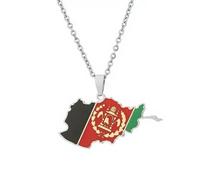 For Afghanistan Stainless Steel Map Pendant Necklaces Hollowout Jewelry Gold Color Items Women Man Party Gifts Earrings Sets Jewelry (Model 10)