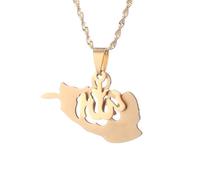 For Afghanistan Stainless Steel Map Pendant Necklaces Hollowout Jewelry Gold Color Items Women Man Party Gifts Earrings Sets Jewelry (Model 4)