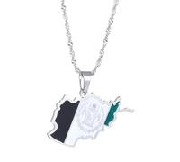 For Afghanistan Stainless Steel Map Pendant Necklaces Hollowout Jewelry Gold Color Items Women Man Party Gifts Earrings Sets Jewelry (Model 8)