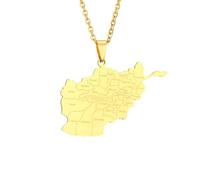 For Afghanistan Stainless Steel Pendant Necklaces Jewelry Gold Color Items for Bridal Women Man Party Gifts Earrings Sets Round Ball Jewelry (Model 1)