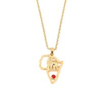 For Africa shape Stainless Steel Map Pendant Necklaces Map Jewelry Gold Color Items for Bridal Women Man Party Gifts Earrings Sets Jewelry (Model 4)