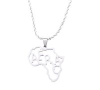 For Africa shape Stainless Steel Map Pendant Necklaces Map Jewelry Gold Color Items for Bridal Women Man Party Gifts Earrings Sets Jewelry (Model 7)