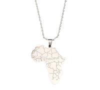 For Africa Stainless Steel Map Pendant Necklaces Map Jewelry Gold Color Items for Women Man Party Gifts Earrings Jewelry (Model 16)