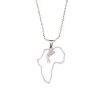 For Africa Stainless Steel Map Pendant Necklaces Map Jewelry Gold Color Items for Women Man Party Gifts Earrings Jewelry (Model 22)