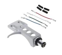 For AT95E Testina magnetica mobile Stilo in lega di alluminio Supporto for testina Collegare for LP Giradischi in vinile Giradischi Fonografo(Silver Holder)