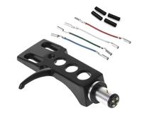 For AT95E Testina magnetica mobile Stilo in lega di alluminio Supporto for testina Collegare for LP Giradischi in vinile Giradischi Fonografo(Black Holder)