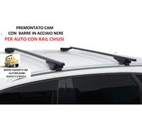 For Audi A3 Sportback 5p (08>12) Kit Barre Premontati Acciaio Portat RAIL CHIUSI