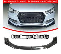 FOR AUDI A4 S-LINE B9 S4 2015-2019 FRONT BUMPER SPOILER LIP DIFFUSER CARBON BLK