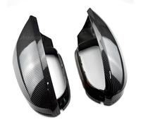 For Audi A6 C7 S6 2012-2018 Car Rearview Mirror Cover Side For Wing Protect Frame Covers Trim Carbon Black And Bright copertina(Carbon Look)