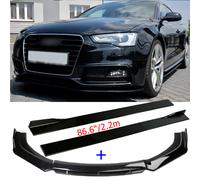 For Audi S5 Coupe 8T3 Front Bumper Lip Spoiler & Side Skirt Extension Diffuser