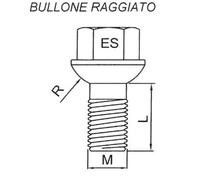 For Audi TT Coupe 5Pz Bullone Fiss. Ruota Es.17 M14X1,5 L.28 R13 Cerchi Acciaio