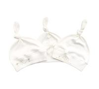 For Babies, 3 berretti per neonati in cotone biologico con nodo, per bambine e bambini, 100% cotone organico, made in EU (teschi + lumache + Storch, 0-3 mesi)