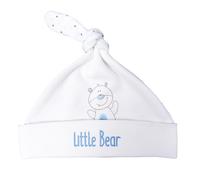 for Babies - Cappellino per Neonati con Nodo, in Cotone Biologico, per Bambine e Bambini (Piccolo Orso, 3-6 Mesi)