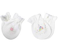 For Babies - Muffole antigraffio per bambini in 100% cotone biologico (certificazione GOTS), made in EU bianco 2 Paar: 1 x Schecke; 1x Hase