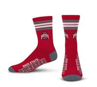 For Bare Feet mens NCAA 4 Stripe Deuce Crew Socks