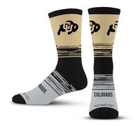 For Bare Feet NCAA COLORADO BUFFALOES Elevate Premium Dress Crew Sock Team Color Large