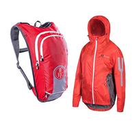 For.Bicy Jacpack, Giacca e Zaino Due in Uno per Donna, Rosso, S