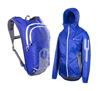 For.Bicy Zainetto + Giacca Impermeabile per Bici, Jacpack Donna, Blue/Castelrock, M